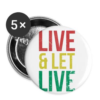 Leben & Leben Lassen Für Den Stolz Afroamerikaner - Buttons groß 56 mm (5er Pack) - Weiß - Vorne