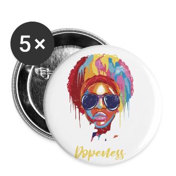 Natürliche Dummheit Für Stolze Afroamerikaner - Buttons groß 56 mm (5er Pack) - Weiß - Vorne