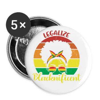 Légaliser Blacknificent Retro pour la fierté - Lot de 5 grands badges (56 mm) - blanc - Devant