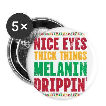 Beaux yeux Choses épaisses Melanine Drippin Pour La Fierté - Lot de 5 grands badges (56 mm) - blanc - Devant