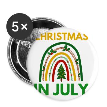Weihnachten Im Juli-design Für Christen - Buttons groß 56 mm (5er Pack) - Weiß - Vorne