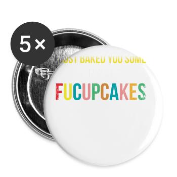 I just got you something to bake or bake - Buttons large 2.2''/56 mm (5-pack) - white - Front