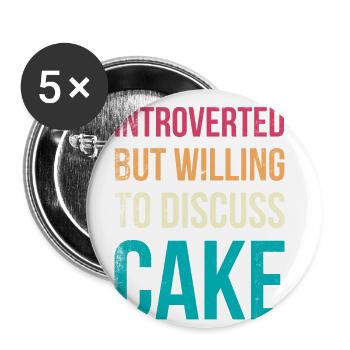 Introverted but ready to work for Baker Or - Buttons large 2.2''/56 mm (5-pack) - white - Front