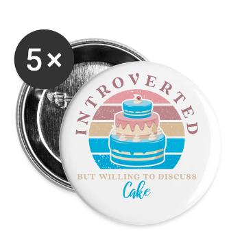 Introverted but ready to work for Baker Or - Buttons large 2.2''/56 mm (5-pack) - white - Front