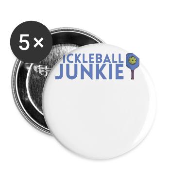 Pickleball-junkie Für Pickleball-spieler Oder - Buttons groß 56 mm (5er Pack) - Weiß - Vorne