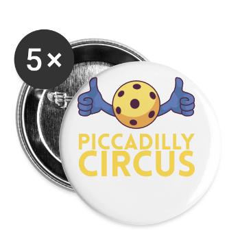 Piccadilly Circus pour les joueurs de pickleball ou - Lot de 5 grands badges (56 mm) - blanc - Devant