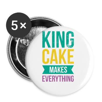 King Cake rend tout meilleur pour Baker Or - Lot de 5 grands badges (56 mm) - blanc - Devant