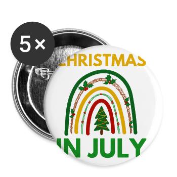 Weihnachten Im Juli-design Für Christen - Buttons groß 56 mm (5er Pack) - Weiß - Vorne