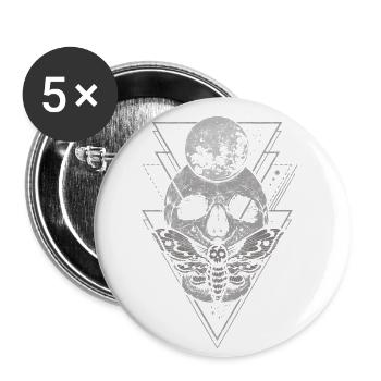 Costume occulte de crâne gothique | Pour - Lot de 5 grands badges (56 mm) - blanc - Devant