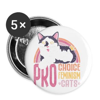 Pro Choice Feminismus Cats Design Für - Buttons groß 56 mm (5er Pack) - Weiß - Vorne