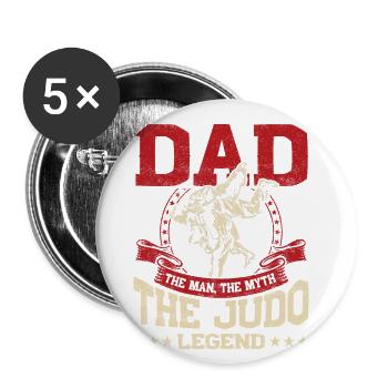 Papa l’homme Le mythe La légende du judo concevoir pour - Lot de 5 grands badges (56 mm) - blanc - Devant