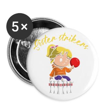 Bowl Design For Bowler Bowling Player Sister - Buttons large 2.2''/56 mm (5-pack) - white - Front