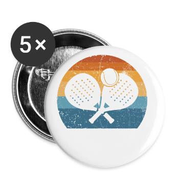 Padelschlägerball Retro-design Für Padel-tennis - Buttons groß 56 mm (5er Pack) - Weiß - Vorne