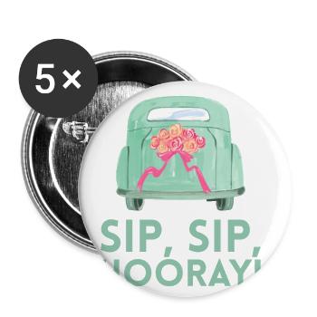 Sip Sip Hurra Marriage Draft For Bridal Groom - Buttons large 2.2''/56 mm (5-pack) - white - Front