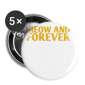 Meow and Forever Marriage Design for the Bride and - Buttons large 2.2''/56 mm (5-pack) - white - Front