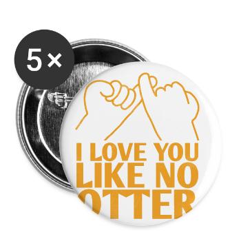 Je t’aime comme pas de conception de mariage de loutre pour le - Lot de 5 grands badges (56 mm) - blanc - Devant