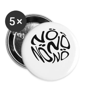 Nö Neinsager Humor Spruch Blase Nein - Buttons groß 56 mm (5er Pack) - Weiß - Vorne