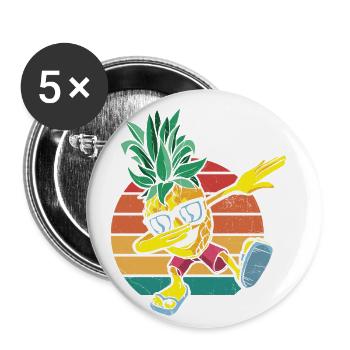Dabbing Pineapple Sunglasses Design For The - Buttons large 2.2''/56 mm (5-pack) - white - Front