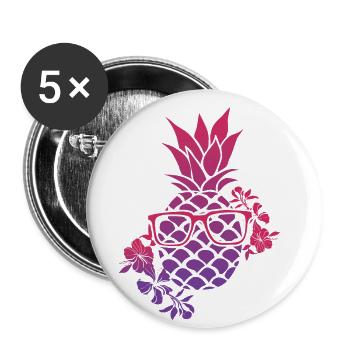 Pineapple Flower Sunglasses Design For Beach - Buttons large 2.2''/56 mm (5-pack) - white - Front