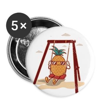 Pineapple Swing Design For Beach Lovers Pineapple - Buttons large 2.2''/56 mm (5-pack) - white - Front