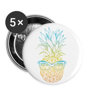 Pineapple Sunglasses Design For Beach Lovers - Buttons large 2.2''/56 mm (5-pack) - white - Front