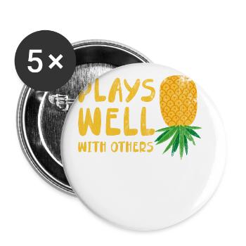 Plays well with other designs for beach lovers - Buttons large 2.2''/56 mm (5-pack) - white - Front