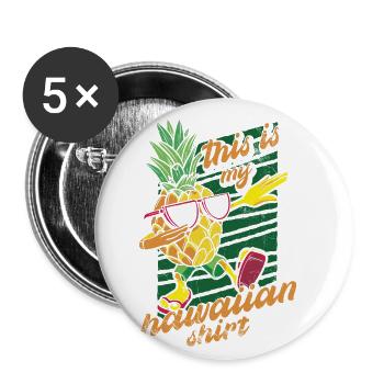 Dies Ist Mein Hawaiihemd-design Für - Buttons groß 56 mm (5er Pack) - Weiß - Vorne