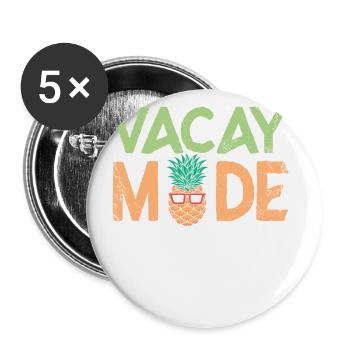 Vacay Mode Ananas Design Für Strandliebhaber - Buttons groß 56 mm (5er Pack) - Weiß - Vorne
