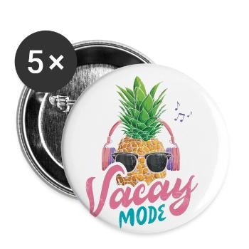 Vacay Fashion Pineapple Design For Beach Lovers - Buttons large 2.2''/56 mm (5-pack) - white - Front