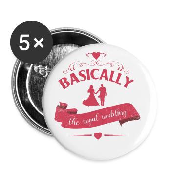 Grundsätzlich Das Design Für Die Königliche - Buttons groß 56 mm (5er Pack) - Weiß - Vorne
