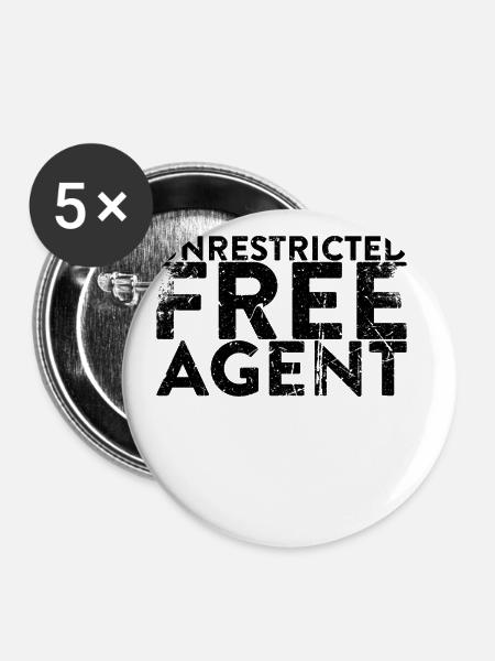 Uneingeschränkter Free Agent Für Scheidung - Buttons groß 56 mm (5er Pack) - Weiß