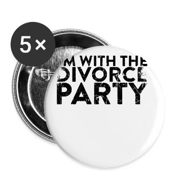 Je suis à la fête de divorce pour le divorce - Lot de 5 grands badges (56 mm) - blanc - Devant