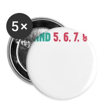 Und 5, 6, 7, 8 Design Für Cheerleader Cheer Girls - Buttons groß 56 mm (5er Pack) - Weiß - Vorne