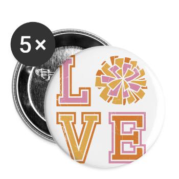 Love Design for Cheerleaders Cheer Girls - Buttons large 2.2''/56 mm (5-pack) - white - Front