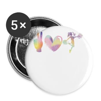 Peace Love Applause Design pour - Lot de 5 grands badges (56 mm) - blanc - Devant