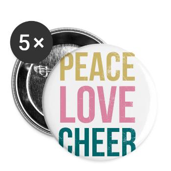 Peace Love Applause Design pour - Lot de 5 grands badges (56 mm) - blanc - Devant