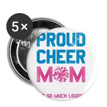Proud Cheer Mom like a normal mom for - Buttons large 2.2''/56 mm (5-pack) - white - Front