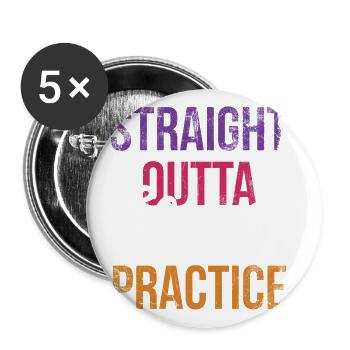 Straight Outta Cheer Practice for Cheerleaders - Buttons large 2.2''/56 mm (5-pack) - white - Front