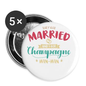 They got married and I worked for - Buttons large 2.2''/56 mm (5-pack) - white - Front