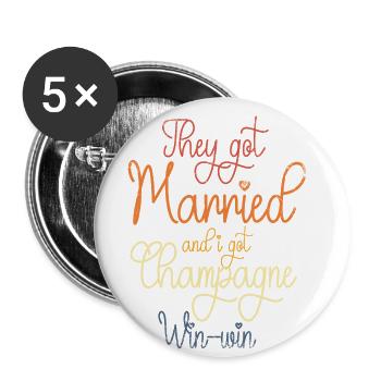They got married and I worked for - Buttons large 2.2''/56 mm (5-pack) - white - Front