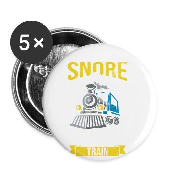 Ich Schnarche Nicht, Ich Träume, Ich Bin Ein Zug - Buttons groß 56 mm (5er Pack) - Weiß - Vorne