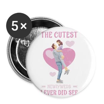 The sweetest bridal couple I've ever done for the bride - Buttons large 2.2''/56 mm (5-pack) - white - Front