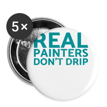 Real painters drop no design for painters - Buttons large 2.2''/56 mm (5-pack) - white - Front