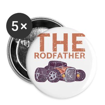 Das Rodfather-design Für Oldtimer-fans - Buttons groß 56 mm (5er Pack) - Weiß - Vorne