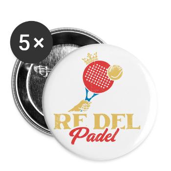 Padel tennis - Lot de 5 grands badges (56 mm) - blanc - Devant