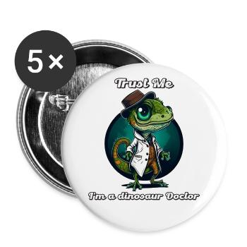 Cadeau drôle et cool pour le médecin. - Lot de 5 grands badges (56 mm) - blanc - Devant