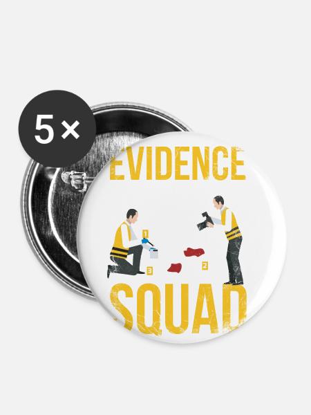 Evidence Collection Squad, Ermittler - Buttons groß 56 mm (5er Pack) - Weiß