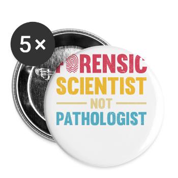 Forensic scientist instead of pathologist, investigator - Buttons large 2.2''/56 mm (5-pack) - white - Front