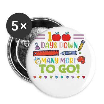 Plus que 100 jours - Lot de 5 grands badges (56 mm) - blanc - Devant