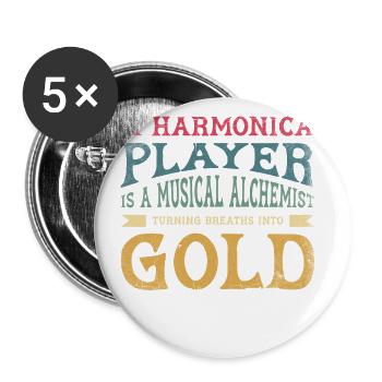 Turning Breaths Ino Gold, - Buttons large 2.2''/56 mm (5-pack) - white - Front
